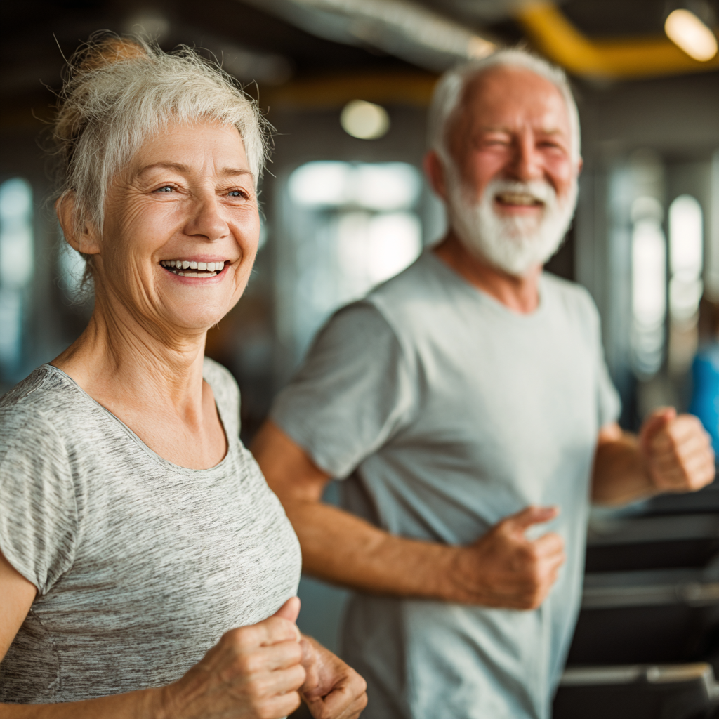 Middle-aged adults practicing healthy lifestyle activities for heart health